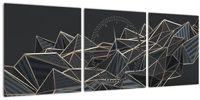 Obraz abstrakcie (s hodinami) (90x30 cm)