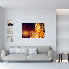 Obraz - Zlatý makeup (90x60 cm)