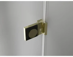 Mexen Lunar-B Duo, výklopný sprchový kút 75 x 70 cm, 8mm číre sklo, zlatý profil, 832-075L-070P-50-00