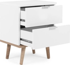 Nočný stolík Göteborg, biela/dub sonoma