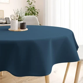 Goldea okrúhly obrus 100% bavlnené plátno - námornícky modrý Ø 110 cm