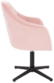 LuxuryForm DESIGN Kreslo ROMA VELUR na čiernom kríži - svetlo ružové