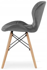 Jedálenský stôl ADRIA čierny so štyrmi stoličkami LAGO zamatové sivé