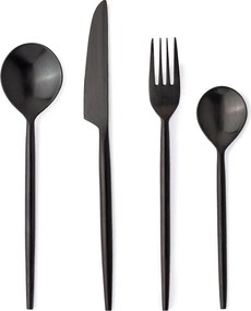 Čierny antikoro príbor 16 ks pre 4 osoby Bronte – Bizzotto