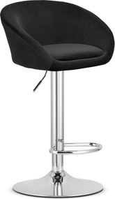 Barová stolička EAST čierny zamat / chrómová podnož