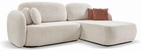 Rohová rozkladacia sedačka Olio - krémová Strana: Pravá