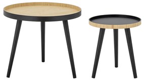 Set dvoch konferenčných stolíkov cappuccino ø 40 x 43 / ø 60 x 50 cm čierny MUZZA