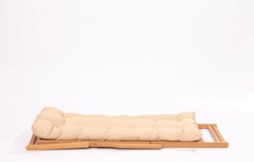 Záhradná lounge súprava z bukového dreva v krémovo-prírodnej farbe pre 2 – Floriane Garden