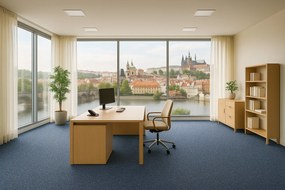 Den Braven, AKCIA: 100x270 cm Metrážny koberec Lindau 39 Modrý, záťažový, šíře, modrá, resine, kancelária