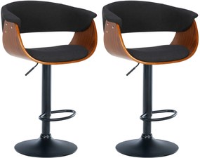 Design-Shop Barová stolička Vestal (SET 2ks) - látka, drevo orech - Čierna
