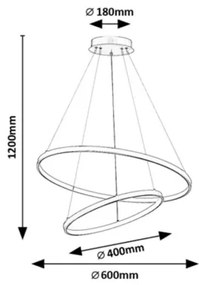 Rabalux 72345 - LED stmieva­teľný luster na lane BELIZA LED/75W/230V 3000-6500K+DO