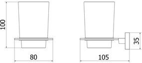 Mexen Arno, pohár na zubné kefky, zlatá matná, 7020738-55