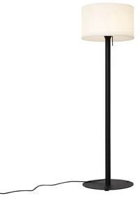 Moderná vonkajšia stojaca lampa čierna s bielym tienidlom IP44 - Mississippi