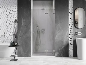 Mexen, Mexen Lunar pravé otočné sprchové dvere 115 cm, transparentné, brúsený nikel - 834-115-000-97-00-P