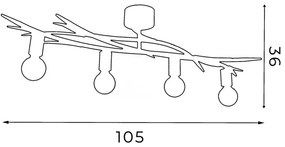 Stropné svietidlo GARNISH 4xE27/15W/230V biela/patina