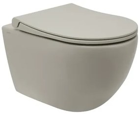 Závesná toaleta s doskou softclose VitrA S60 taupe mat zadný odpad 7510-020-6319
