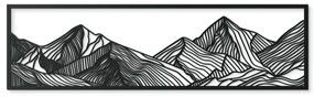 drevko Široký minimalistický obraz Hory Rozmer obrazu: 25 x 89 cm, Farba dekorácie: Čierna