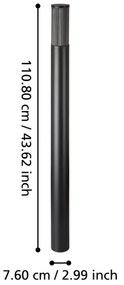 Eglo 901035 - Vonkajšia lampa SALLE 1xE27/15W/230V 110 cm IP54