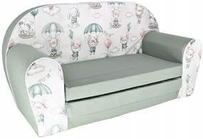 Detská rozkladacia MINI pohovka Snový les - zelená