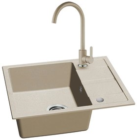 Granitový drez Pico 560x440 béžová + batéria