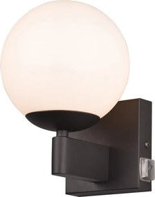 Matne čierne nástenné svietidlo ø 14 cm Kula – Trio