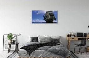 Obraz canvas Morská oblačnosti loď 125x50 cm