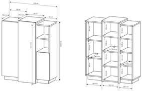Vysoká komoda LAS 3D