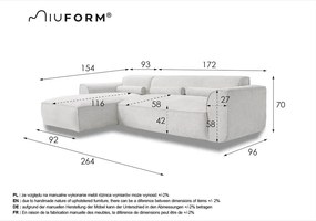 Béžová rohová pohovka (ľavý roh) Flex Felix – Miuform