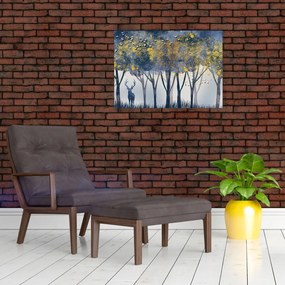 Obraz jeleňa v lese (70x50 cm)