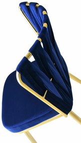 Sada jedálenských stoličiek Kusakli Navy Blue andGold, 4 ks, 4 ks
