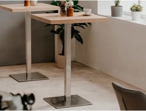 Barový stôl Quadrato 70x70 cm, dub sonoma/nerez%