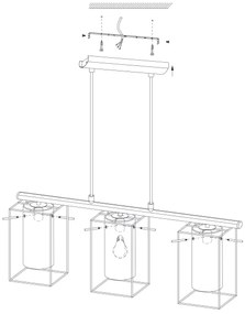 Eglo 49496 - Luster LONCINO 3xE27/60W/230V