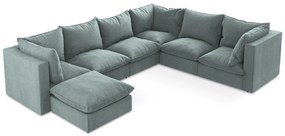 Modrá rohová pohovka (pravý roh/do tvaru "U") Manao – Makamii