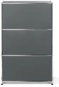 Kovový regál »CN3« s 3 výklopnými priehradkami, sivý