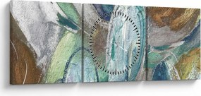 Obraz - Abstraktné maľba postavy (s hodinami) (90x30 cm)