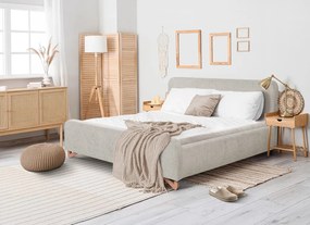 Posteľ Flamingo 180x200 cm, šedo-béžová štruktúrovaná tkanina