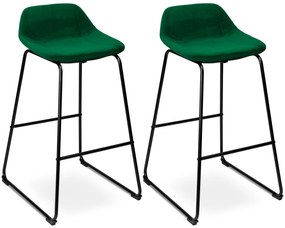 Barová stolička Sligo tmavozelená Velvet, 2 kusy