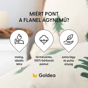 Goldea vianočné flanelové posteľné obliečky - stromčeky na režnom 140 x 200 a 70 x 90 cm