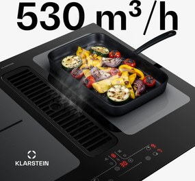 Klarstein Full House indukčná varná doska s odsávaním | 4 varné zóny | 7335 W | 530 m³/h | 60 cm