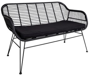 Čierna záhradná pohovka z umelého ratanu House Nordic Trieste