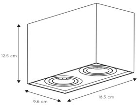 Lucide 22953/02/31 - Bodové svietidlo TUBE 2xGU10/50W/230V biela