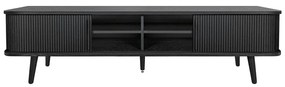 Čierny TV stolík v dekore duba 178x50x40 cm Rove – Woodman