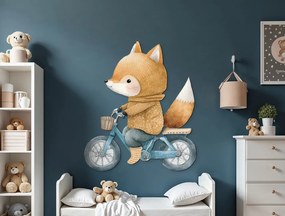 drevko |  Detská nálepka Lišiak na bicykli  60 x 52 cm