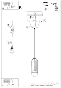 Sollux SL.1331 - Luster na lanku BRINA 1xG9/8W/230V biela