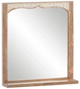 furniture-nabytek.cz - Masívne kúpeľňové zrkadlo Dillí z mangového dreva, lakované, hnedé – 70×15×75 cm