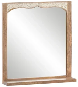 furniture-nabytek.cz - Masívne kúpeľňové zrkadlo Dillí z mangového dreva, lakované, hnedé – 70×15×75 cm