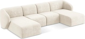 Béžová ženilková rohová pohovka (do tvaru "U") Lani – Makamii