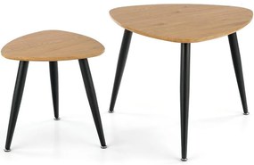 Konferenčný stolík Nicea 2 zlatý dub / čierny Kpl-2