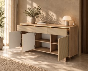 KOMODA GALLIANO DUB BOLIVAR + CAPPUCCINO LED 154 cm