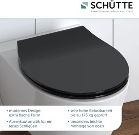 Eisl Sanitär WC sedátko Duroplast Soft Close Slim Black 82710